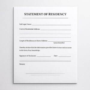 Affidavit of Residency