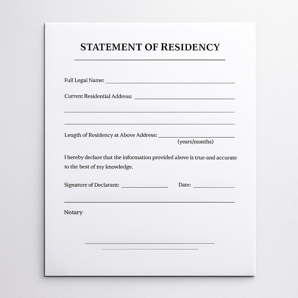 Affidavit of Residency